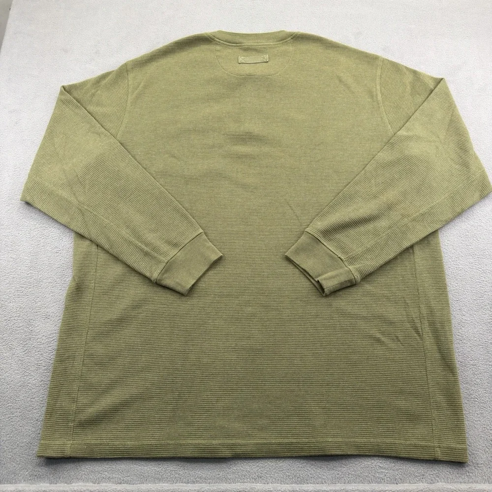 Duluth Trading Relaxed Fit Burly Thermal Long Sleeve Henley Mens 2XL Green